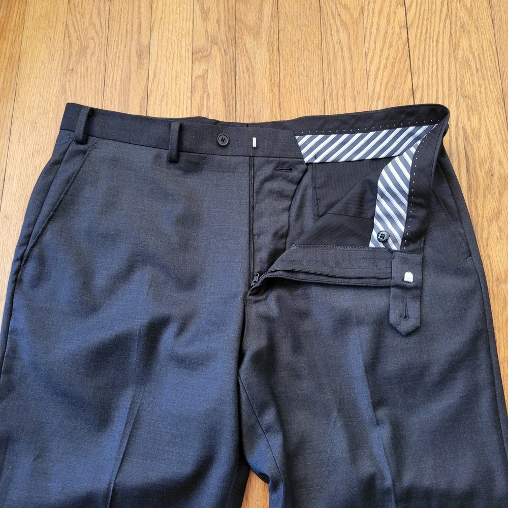Austin Reed London 42R Charcoal Gray Wool Suit Blazer Pants Academia Preppy Twee